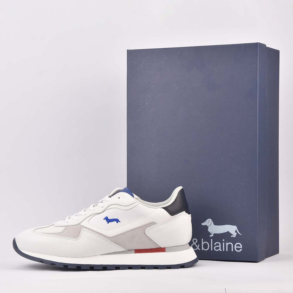 HARMONT AND BLAINE SCARPA UOMO CALF  FABRIC BIANCO