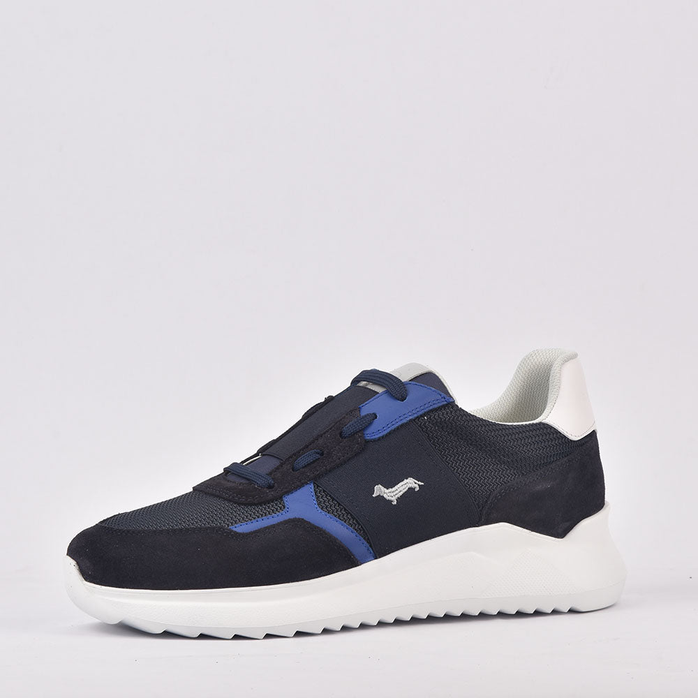 HARMONT AND BLAINE SCARPA UOMO CAMOSCIO TEX FABRIC BLUU