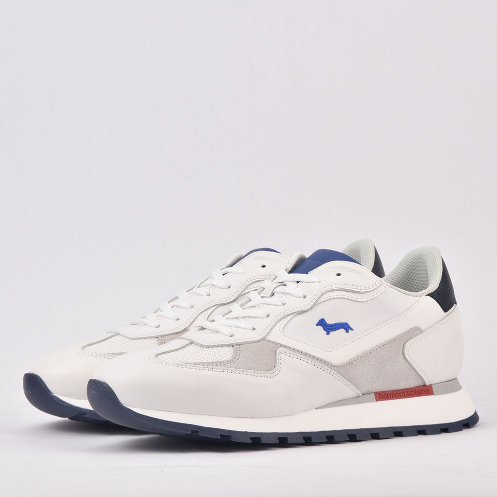 HARMONT AND BLAINE SCARPA UOMO CALF  FABRIC BIANCO