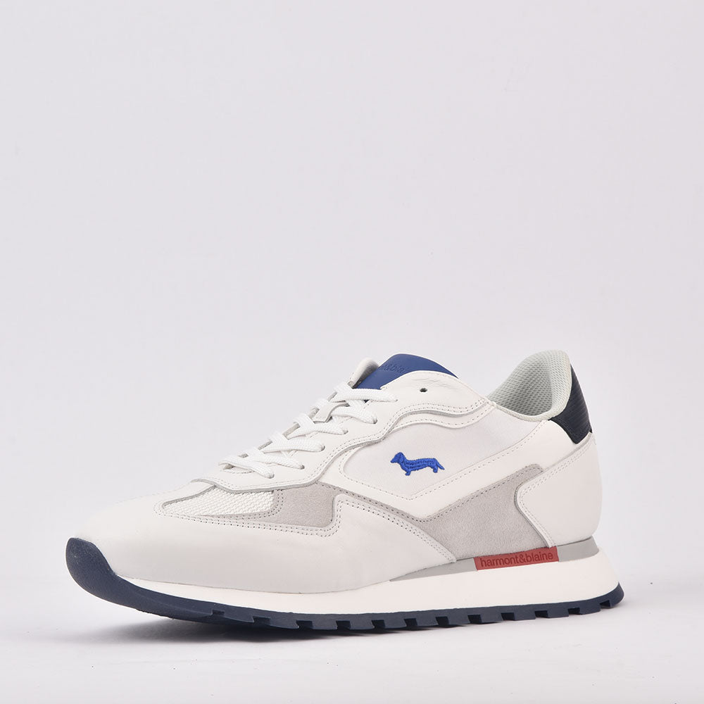HARMONT AND BLAINE SCARPA UOMO CALF  FABRIC BIANCO