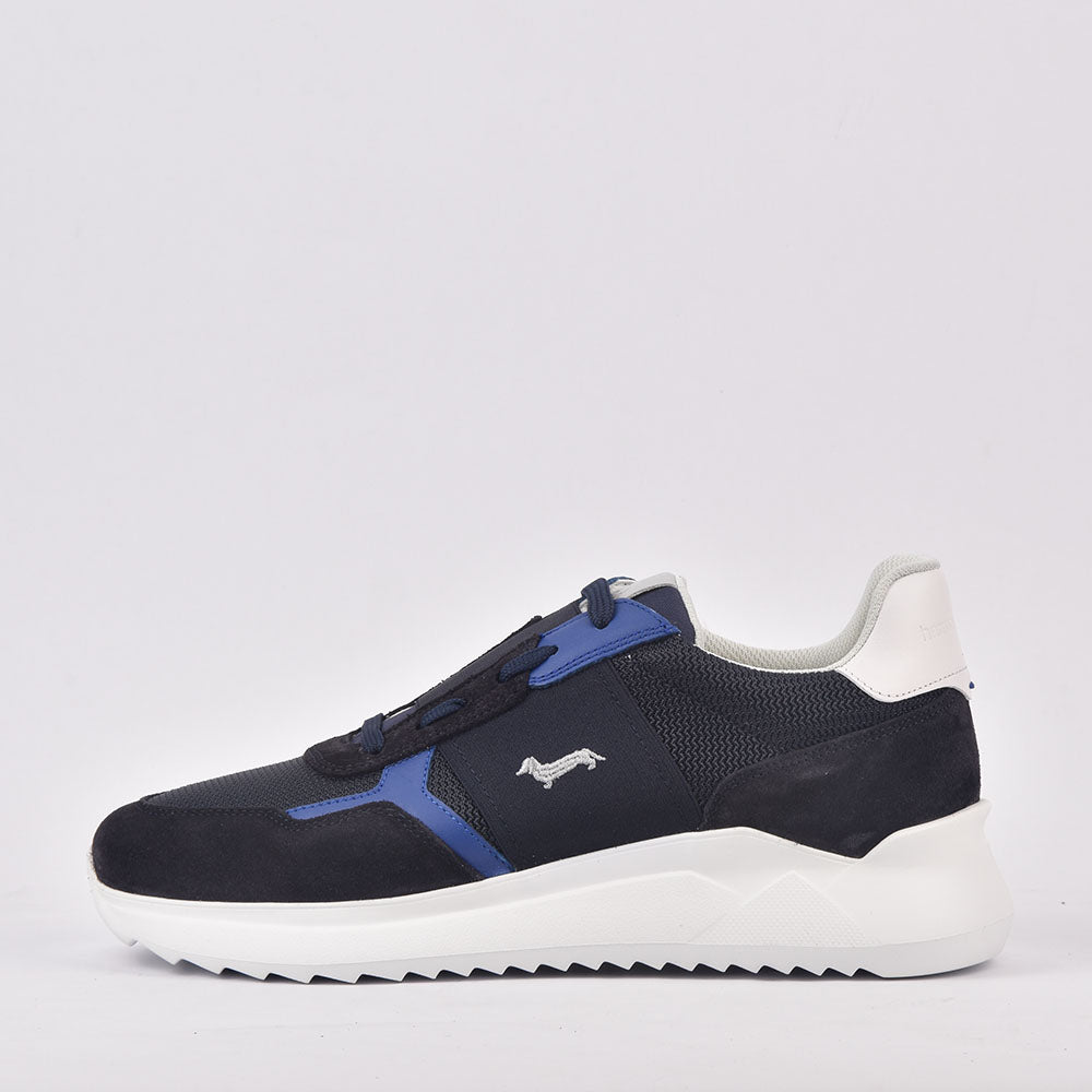 HARMONT AND BLAINE SCARPA UOMO CAMOSCIO TEX FABRIC BLUU