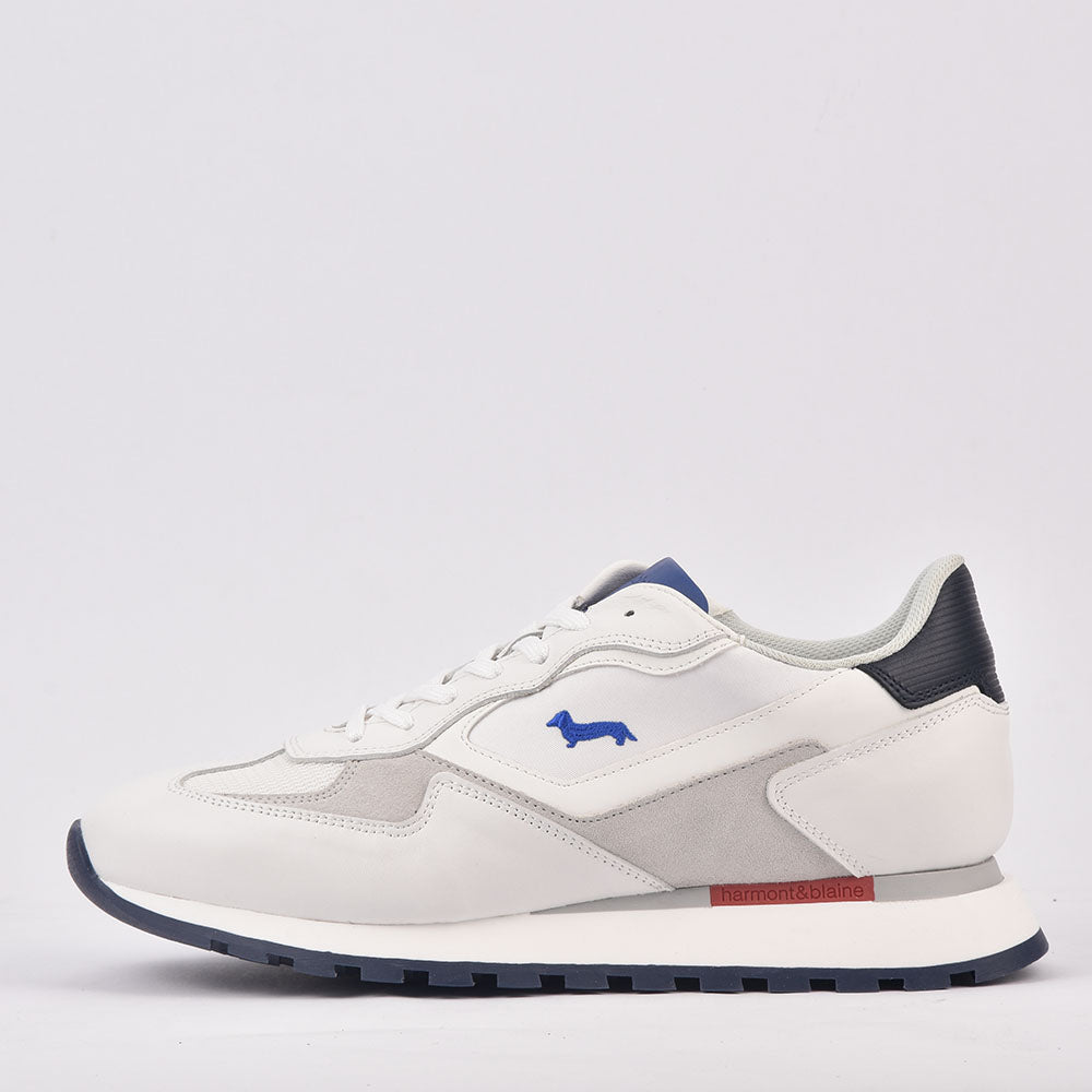 HARMONT AND BLAINE SCARPA UOMO CALF  FABRIC BIANCO